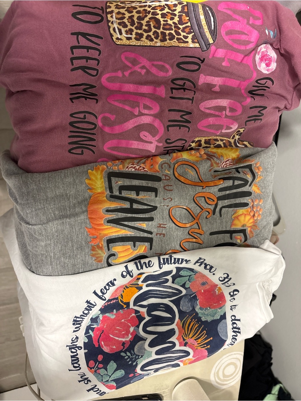 Kids Floral Graphic Tee - Pink / Gray / White